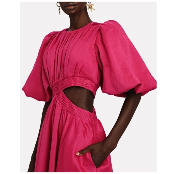 AJE Tidal Tucked Cut-Out Midi Dress, Size 2 (US) - Picture 3 of 5